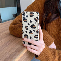 HKM-057683 Oil Painting Leopard Print Phone Case for Apple and Huawei, Flexible Back Cover, Korean Style Design