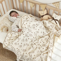 HKM-057747 4-Layer Cotton Gauze Bath Towel Blanket for Infants and Toddlers, Various Designs