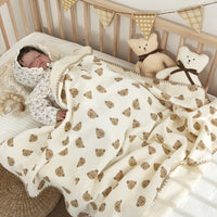 HKM-057747 4-Layer Cotton Gauze Bath Towel Blanket for Infants and Toddlers, Various Designs