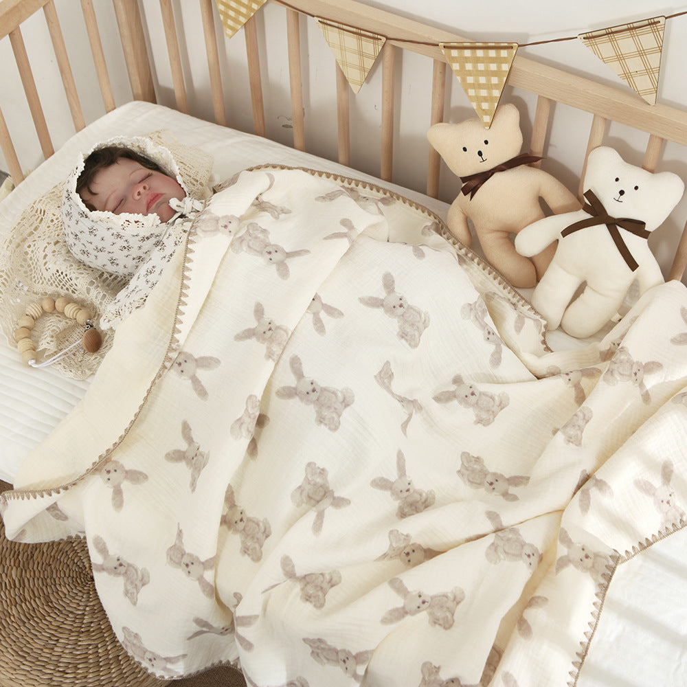 HKM-057747 4-Layer Cotton Gauze Bath Towel Blanket for Infants and Toddlers, Various Designs
