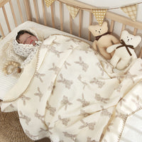 HKM-057747 4-Layer Cotton Gauze Bath Towel Blanket for Infants and Toddlers, Various Designs