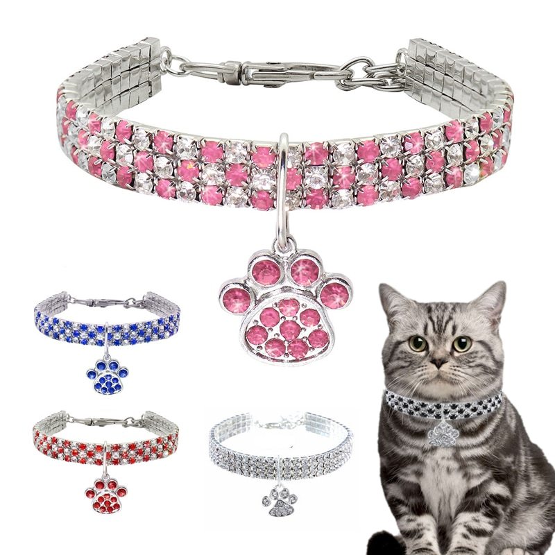 HKM-058131 Diamond Mixed Color Stretch Cat And Dog Necklace Jewelry