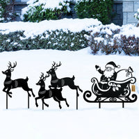 HKM-058195 Outdoor Metal Silhouette Art for Garden Decoration - Christmas Theme Ornaments