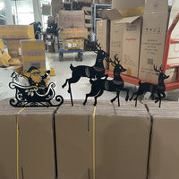 HKM-058195 Outdoor Metal Silhouette Art for Garden Decoration - Christmas Theme Ornaments