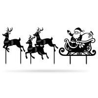 HKM-058195 Outdoor Metal Silhouette Art for Garden Decoration - Christmas Theme Ornaments