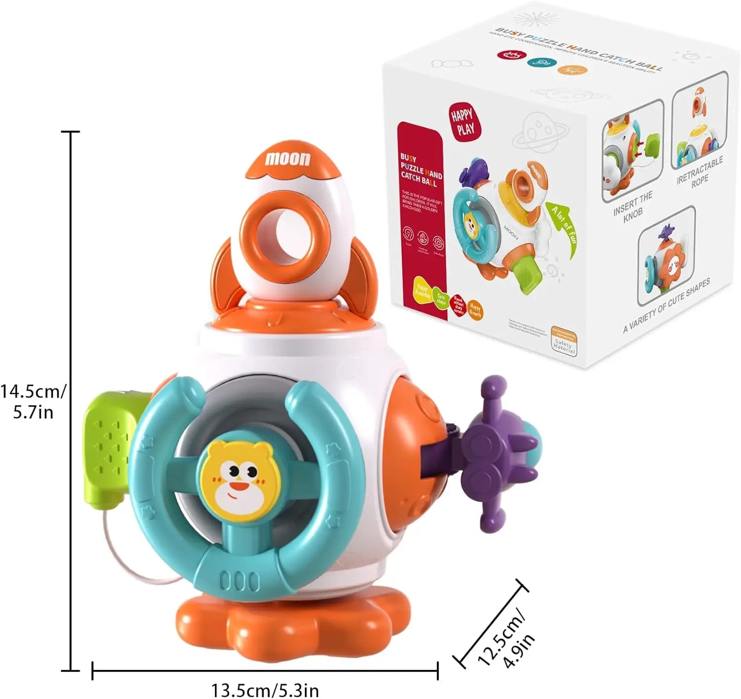 HKM-058387 Montessori Activity Cube for Toddlers - Educational Busy Board Toy for Ages 0-4