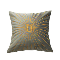 HKM-058387 Netherlands Velvet Gold Thread Embroidery Pillow Cover - 45x45cm in Multiple Colors