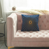 HKM-058387 Netherlands Velvet Gold Thread Embroidery Pillow Cover - 45x45cm in Multiple Colors