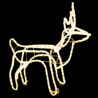 HKM-058387 Warm White LED Reindeer Silhouette Christmas Light – 60x30x60 cm, 120 LEDs, Steel and PVC, IP44
