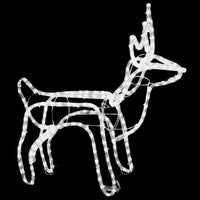 HKM-058387 Warm White LED Reindeer Silhouette Christmas Light – 60x30x60 cm, 120 LEDs, Steel and PVC, IP44