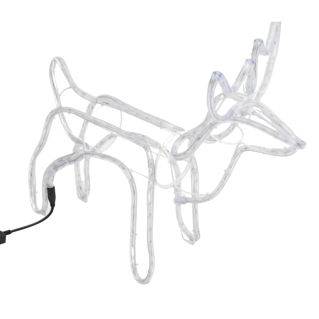 HKM-058387 Warm White LED Reindeer Silhouette Christmas Light – 60x30x60 cm, 120 LEDs, Steel and PVC, IP44