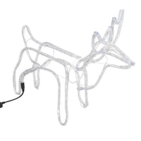 HKM-058387 Warm White LED Reindeer Silhouette Christmas Light – 60x30x60 cm, 120 LEDs, Steel and PVC, IP44