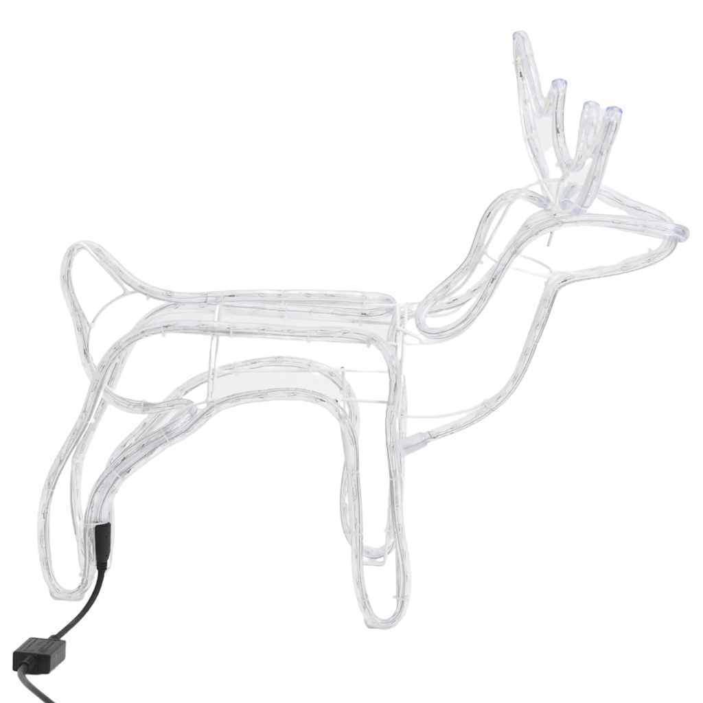 HKM-058387 Warm White LED Reindeer Silhouette Christmas Light – 60x30x60 cm, 120 LEDs, Steel and PVC, IP44