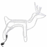 HKM-058387 Warm White LED Reindeer Silhouette Christmas Light – 60x30x60 cm, 120 LEDs, Steel and PVC, IP44