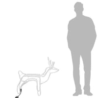 HKM-058387 Warm White LED Reindeer Silhouette Christmas Light – 60x30x60 cm, 120 LEDs, Steel and PVC, IP44