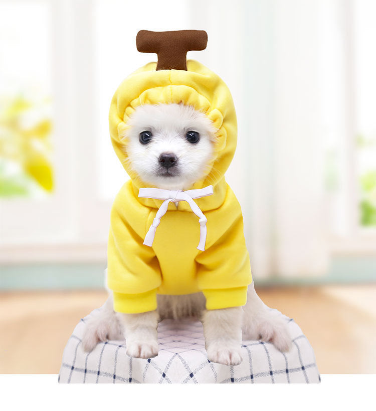 HKM-058835 Cute Fleece Hooded Sweater for Pets - Adjustable Sizes in Various Fun Designs