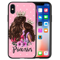 HKM-058835 Trendy Mother and Baby TPU Phone Case with Lettered Designs in Solid Colors