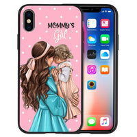 HKM-058835 Trendy Mother and Baby TPU Phone Case with Lettered Designs in Solid Colors