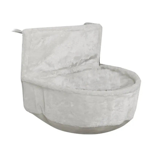 HKM-059091 Warm Iron Frame Cat Hammock - Cozy Fleece Bed for Cats in Gray, Beige, White, or Black