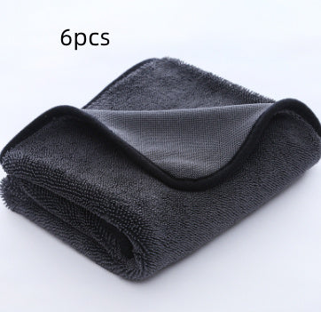 KTX-059155 Gray Small Braid Twisting Towel for Car and Glass Cleaning