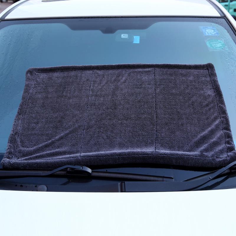 KTX-059155 Gray Small Braid Twisting Towel for Car and Glass Cleaning