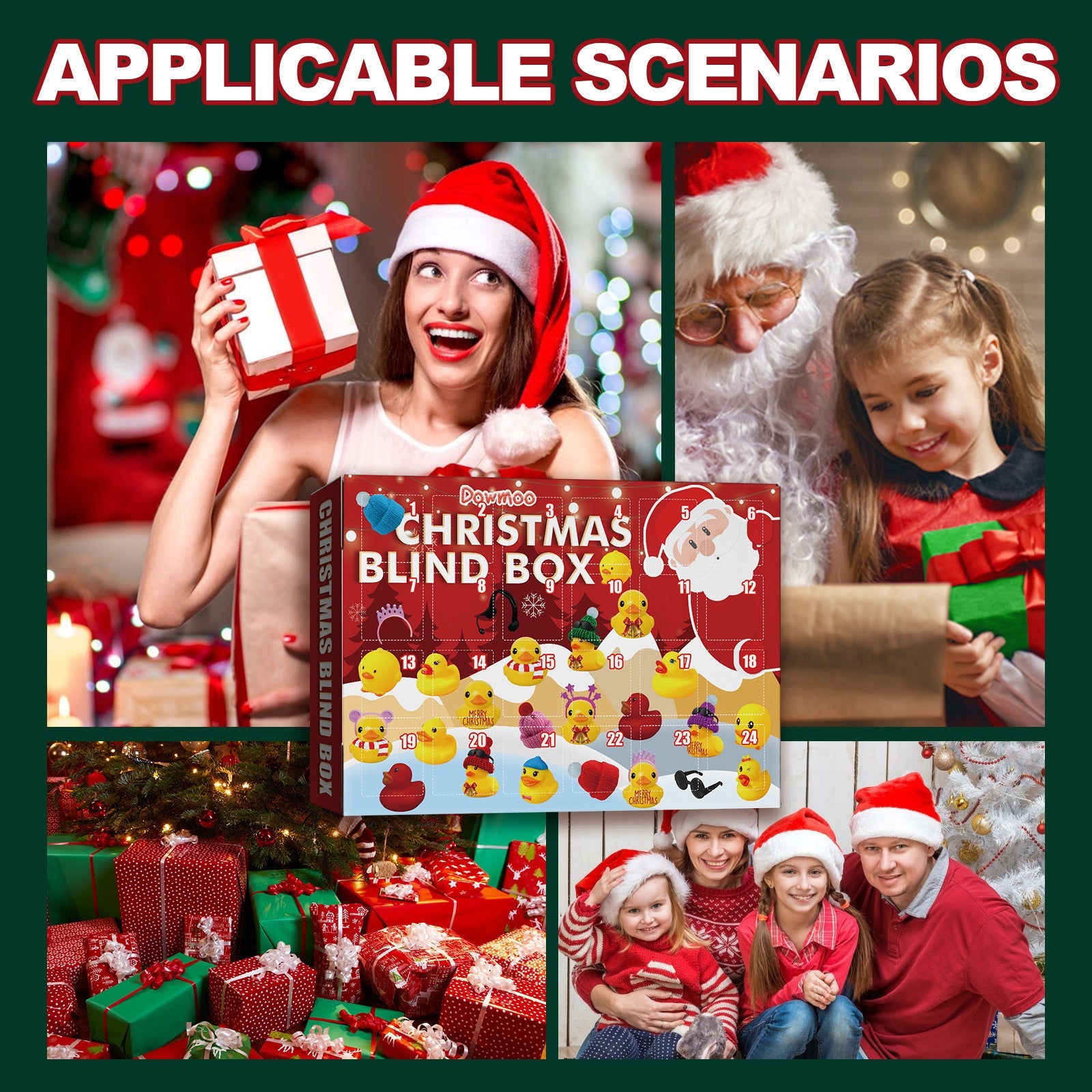 HKM-059347 24-Day Rubber Duck Countdown Advent Calendar – Fun Bath Toy for Kids and Christmas Celebration