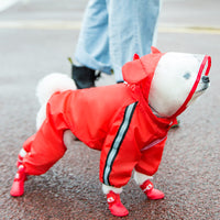 HKM-059347 Dog Raincoat with Chest and Back Integration - Waterproof Four-Leg Styles in Various Colors