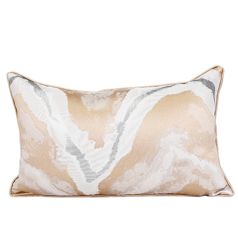 HKM-059411 Champagne Gold Contemporary Lumbar Pillow with Cotton and Blend Fill Options, Multiple Sizes Available