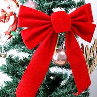 HKM-059539 Elegant Red Organza Christmas Door Bow Set - Double-Layer, 60x80CM with Easy-Use Pins