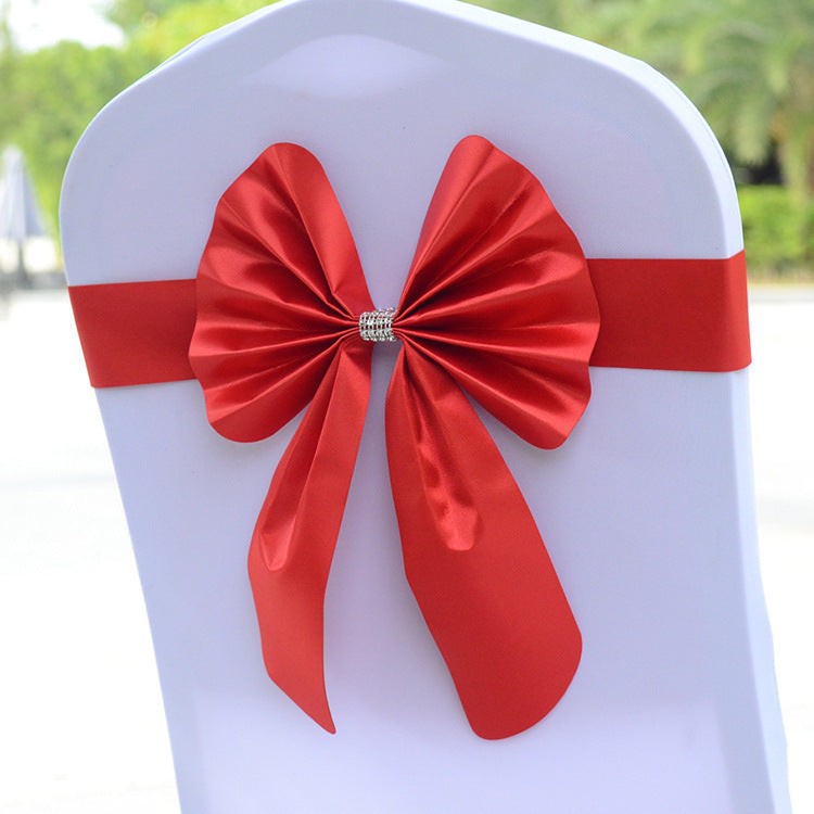 HKM-059539 Elegant Red Organza Christmas Door Bow Set - Double-Layer, 60x80CM with Easy-Use Pins