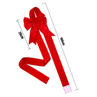 HKM-059539 Elegant Red Organza Christmas Door Bow Set - Double-Layer, 60x80CM with Easy-Use Pins