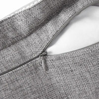 HKM-059539 Retro Linen Trimmed Pillowcases Set - Grey, 20X20 Inches, Machine Washable, 2 Pieces