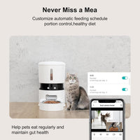 HKM-059603 Automatic Pet Feeder with 1080P HD Camera, 4L Capacity, Timed Meal Dispenser, Smart App Control