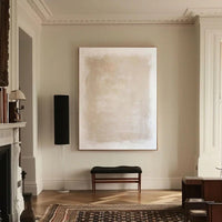 HKM-059667 Handmade Abstract Oil Painting on Canvas - Minimalist Wabi-Sabi Wall Art for Home Decor