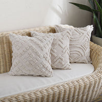 HKM-059795 Geometric Abstract Hand-Tufted Flannelette Pillowcase for Modern Decor