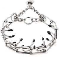 HKM-059923 Stainless Steel Adjustable Dog Prong Collar with Comfort Rubber Tips for Medium and Small Dogs