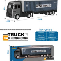 HKM-059987 1/43 Scale Diecast Container Truck Model - Alloy Construction for Kids