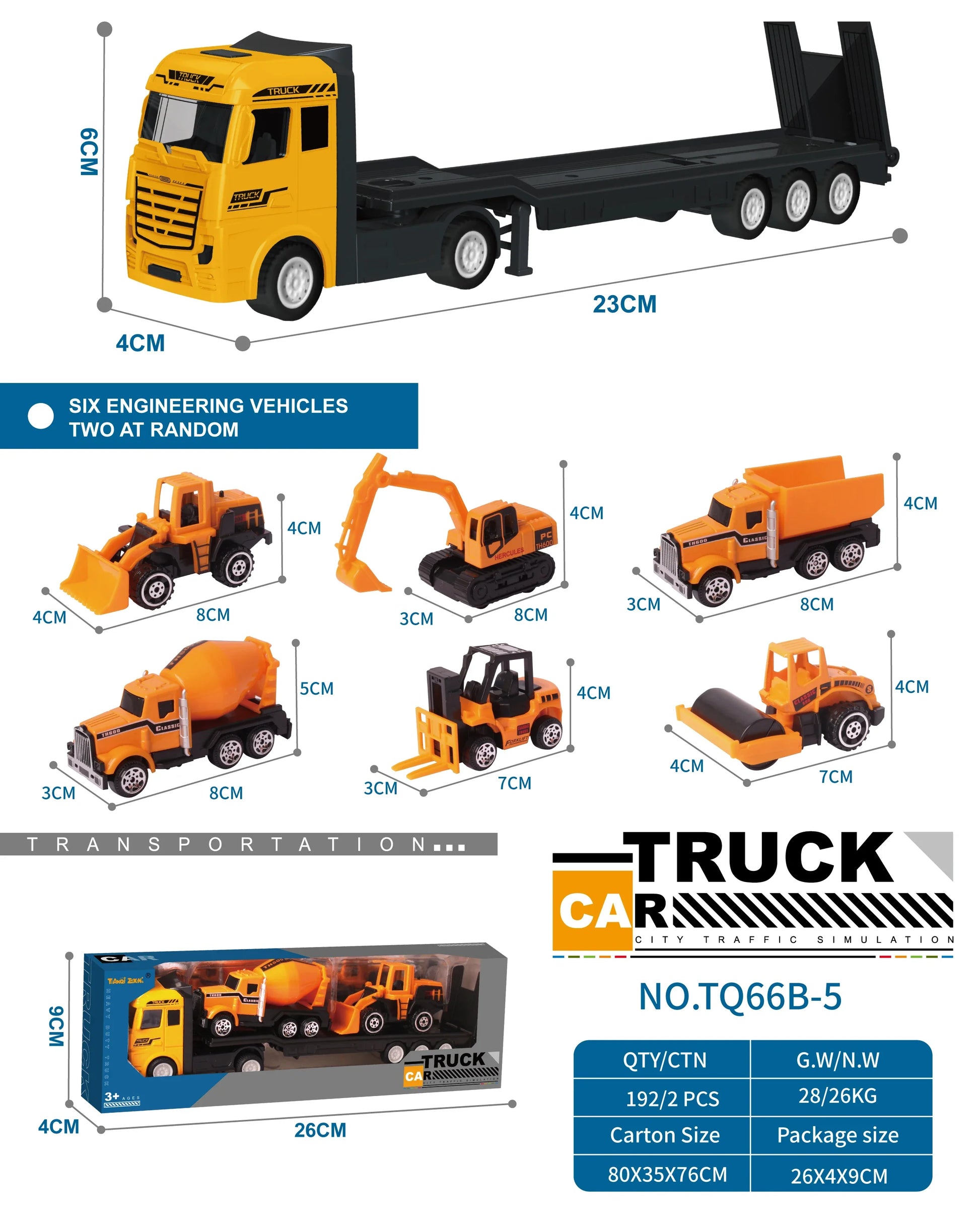 HKM-059987 1/43 Scale Diecast Container Truck Model - Alloy Construction for Kids