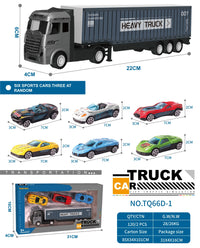 HKM-059987 1/43 Scale Diecast Container Truck Model - Alloy Construction for Kids