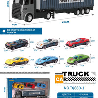 HKM-059987 1/43 Scale Diecast Container Truck Model - Alloy Construction for Kids