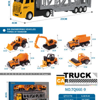 HKM-059987 1/43 Scale Diecast Container Truck Model - Alloy Construction for Kids