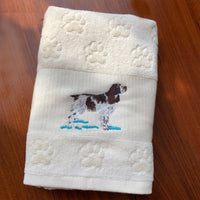 HKM-060307 Cotton Dog Embroidery Water Absorbent Towel, Soft and Comfortable 62cm x 40cm