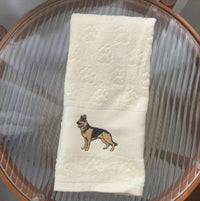 HKM-060307 Cotton Dog Embroidery Water Absorbent Towel, Soft and Comfortable 62cm x 40cm