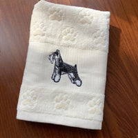 HKM-060307 Cotton Dog Embroidery Water Absorbent Towel, Soft and Comfortable 62cm x 40cm