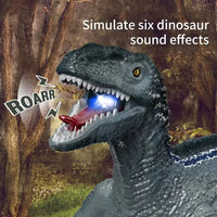 HKM-060307 Remote-Controlled Velociraptor Dinosaur Toy with Walking Motion, Realistic Roar, and Light Effects