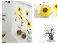 HKM-060435 Daisy Pattern Embroidered Short Curtain for Bedroom and Living Room - High Shading Vertical Blinds