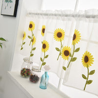 HKM-060435 Daisy Pattern Embroidered Short Curtain for Bedroom and Living Room - High Shading Vertical Blinds