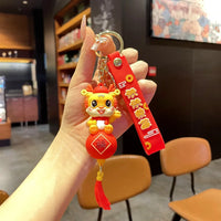 HKM-060563 Cute Dragon Keychain Pendant - 3D PVC Lion Dance Ornament for Keys