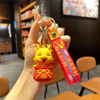 HKM-060563 Cute Dragon Keychain Pendant - 3D PVC Lion Dance Ornament for Keys