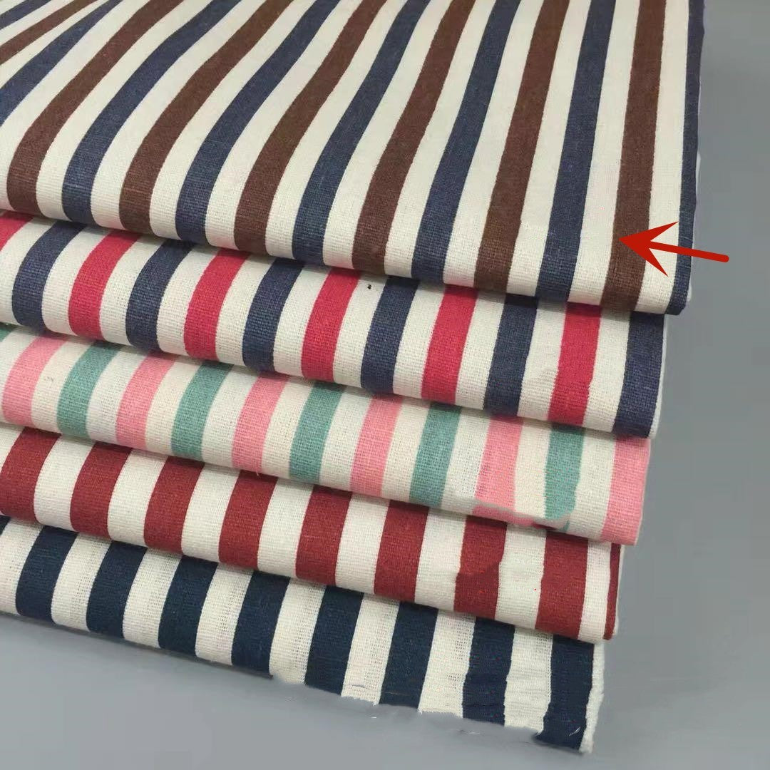 HKM-060563 Linen Cotton Blend Printed Fabric in Geometric Patterns - Multiple Color Options Available